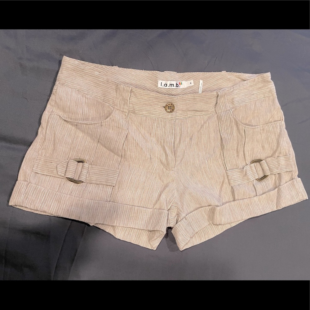 LAMB pinstripe cotton shorts